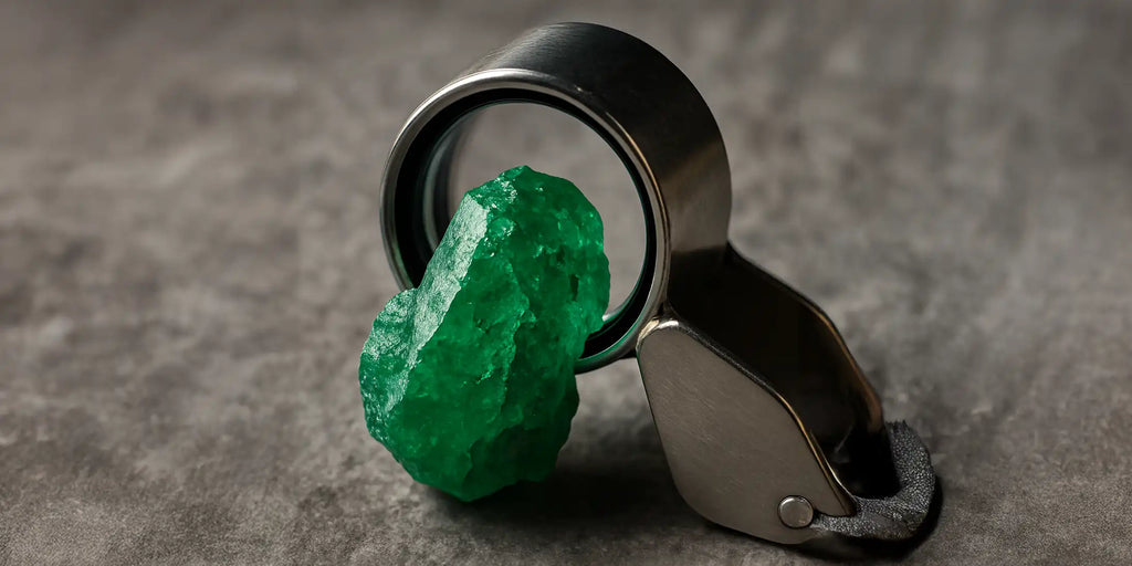 Identifying a raw Emerald with a loupe