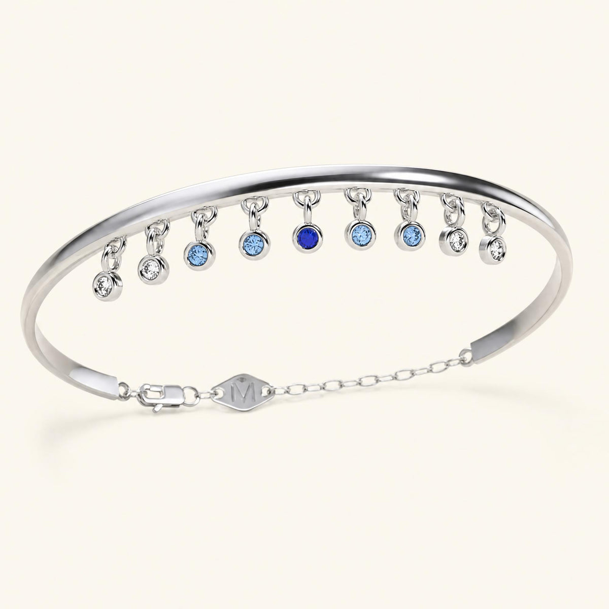 Jonc Megha saphir horizon or blanc 