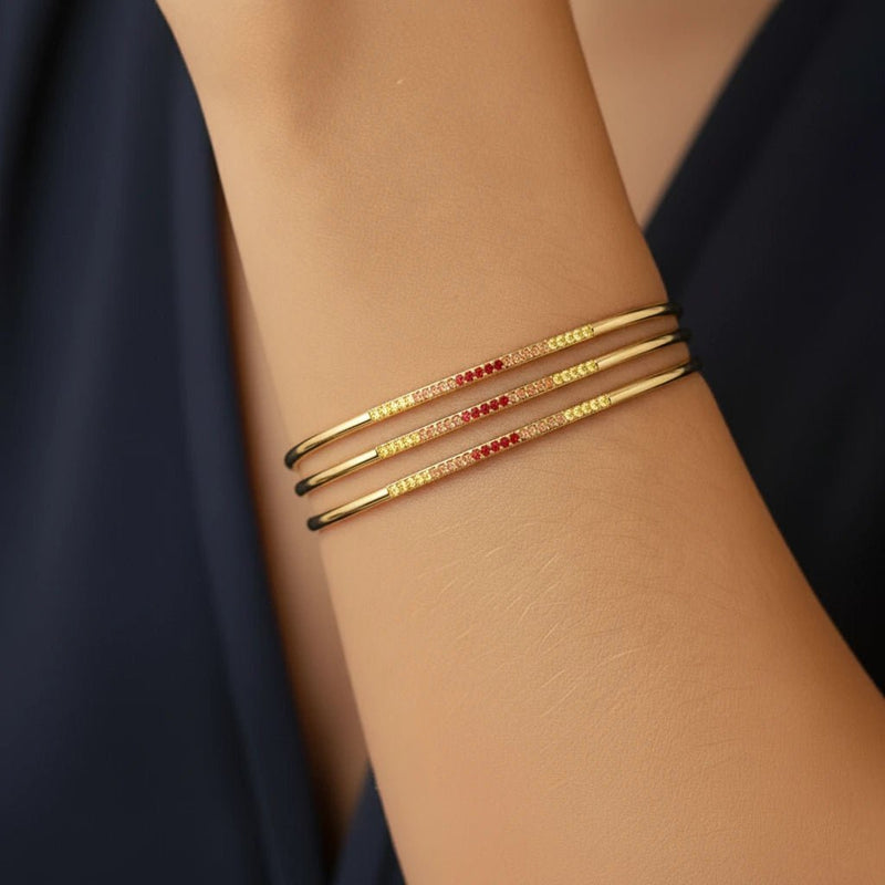 Tarang bangle sunset sapphire yellow gold women