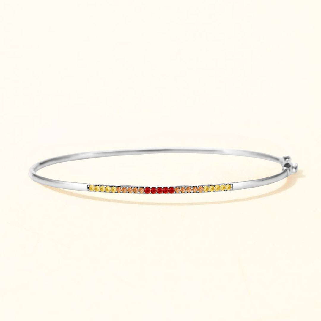 Jonc Tarang saphir sunset or blanc 18 carats