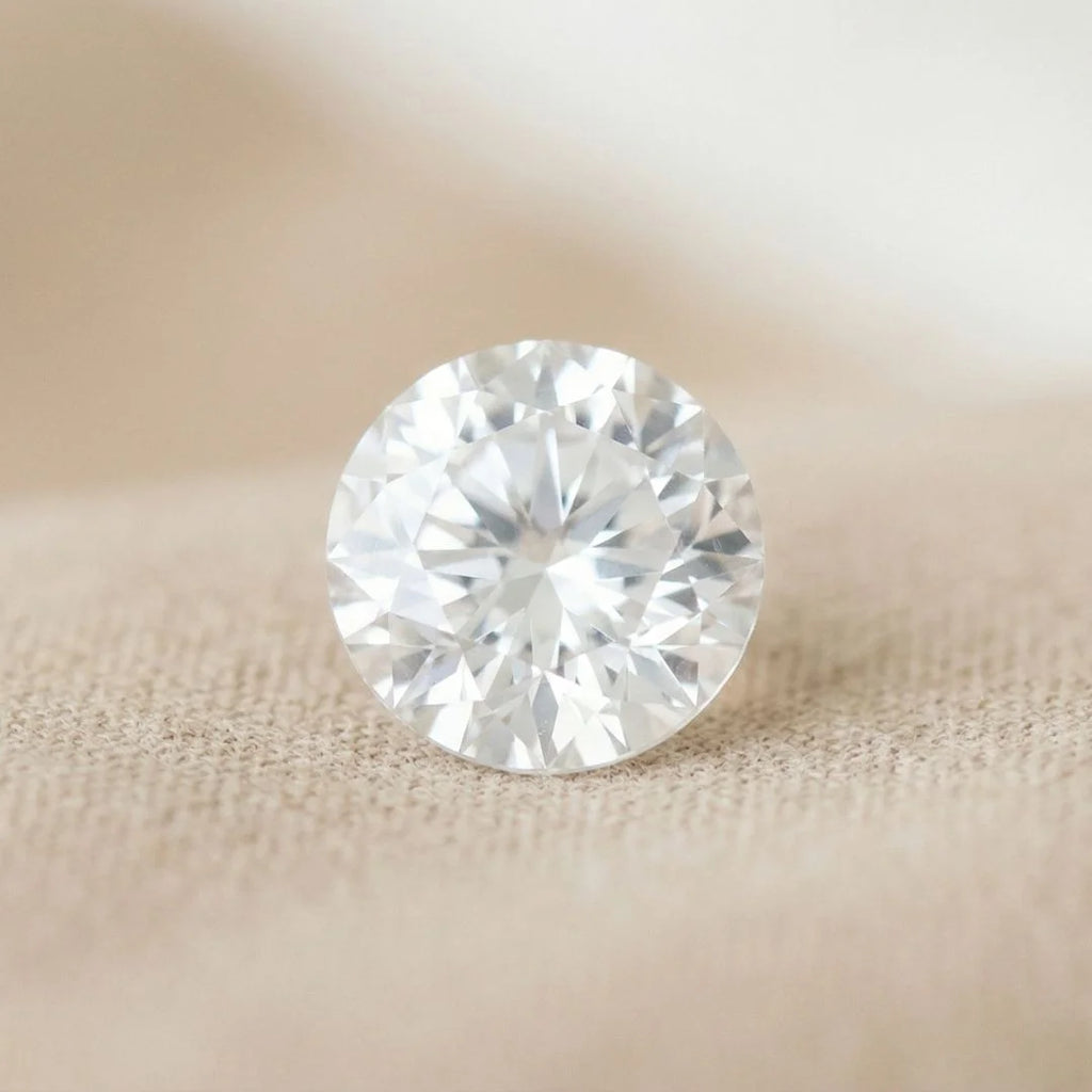 White leucosapphire set on a Mayuri jewel