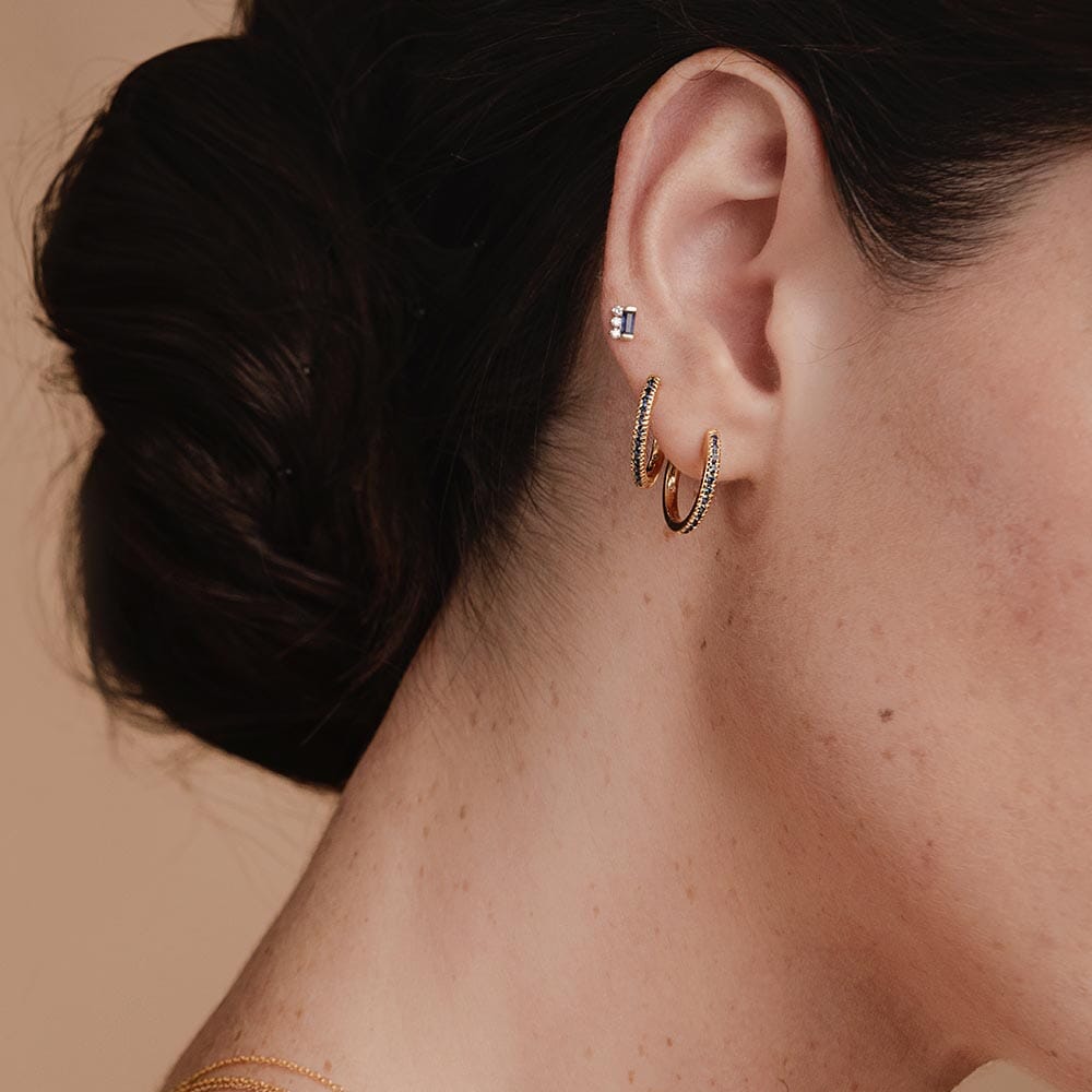 Boucles d'oreilles créoles en saphir et diamant